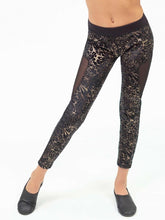 Load image into Gallery viewer, Capezio Leggings - 11464T Damask Mesh Insert Leggings - Tween Size