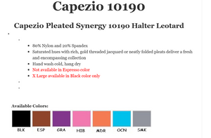 Capezio Halter with Back Strap Leotard, Adult Size 10190