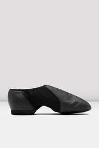 Bloch S0495L, Ladies Black Neo-Flex Slip On Leather Jazz Shoe, Adult Size