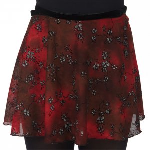 Dasha, 4390Rd Ladies 12" Red and Silver Burnout Wrap- Adult Skirt